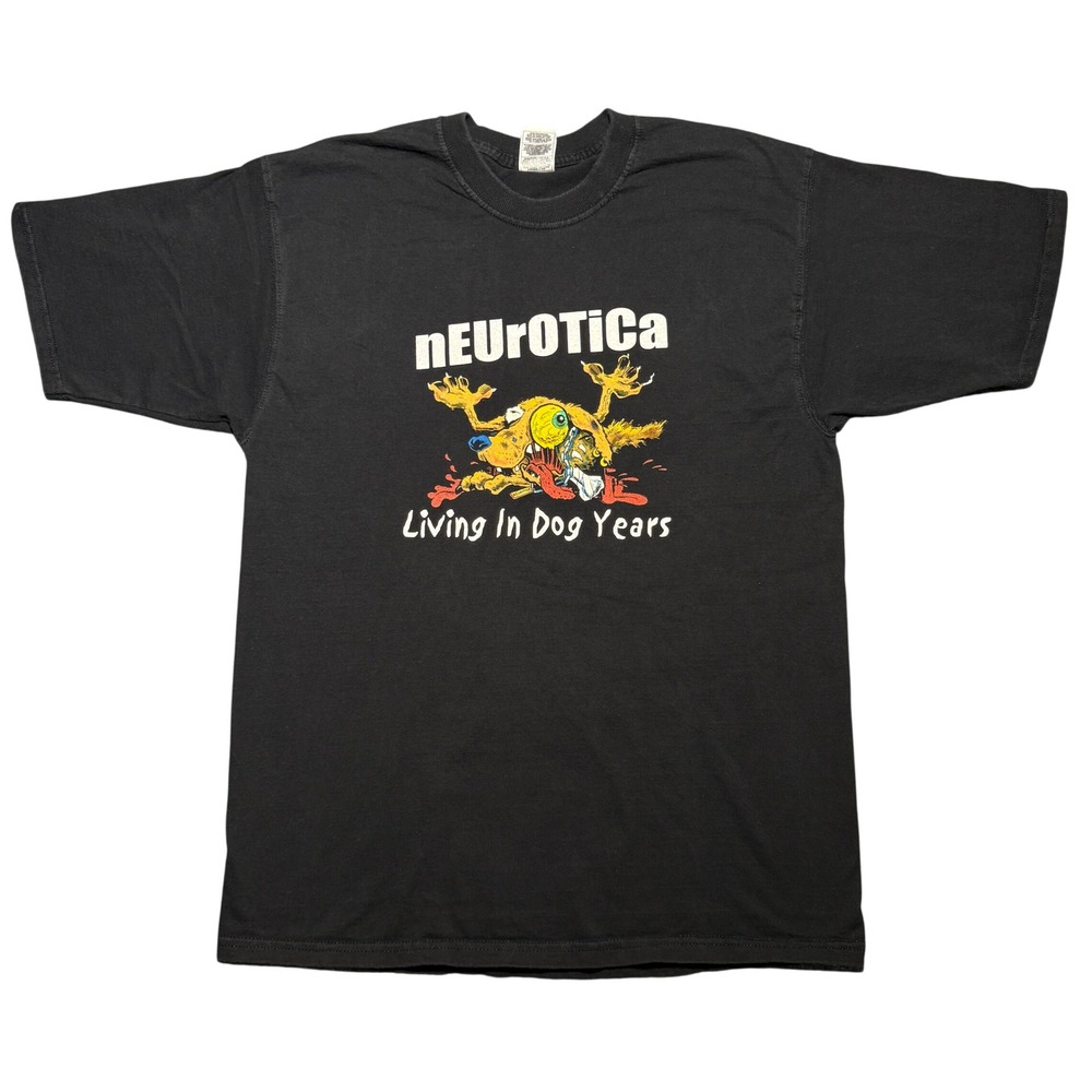 Vintage 1999 Neurotica Band T-Shirt Living In Dog Years Black Metal Tee Large